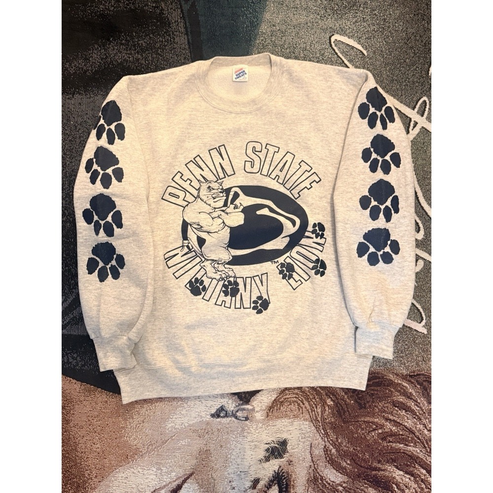 VTG 90s Jerzees Penn State Nittany Lions Crewneck Rare Sweatshirt XL Paw Print
